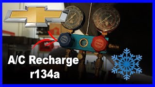 Chevy Traverse A/C Recharge Tutorial (Air / Conditioning) R134a