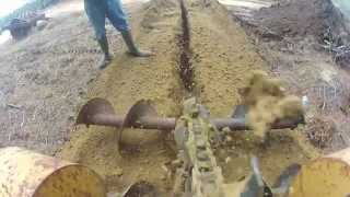 Trenching a Ditch for an Underground Power Line!  Go Pro!  Trencher