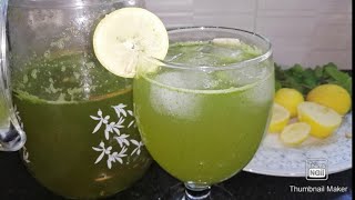 Mint lemonade ( podina lemo pani) mint lemon juice so refreshing and easy  to made