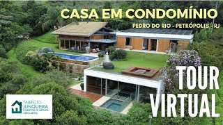 Casa moderna com projeto assinado em condomínio próximo à Itaipava | Tour virtual completo