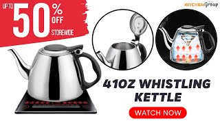 Have A Memorable Tea Party With This 41oz Whistling Kettle