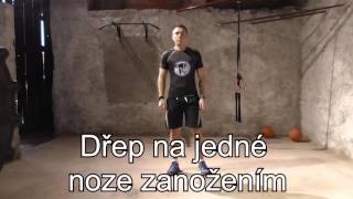 Dřep na jedné noze s úchopem volné nohy