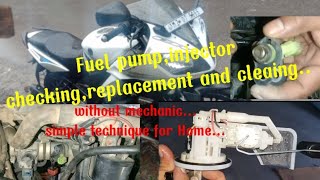 R15s fuel pump checking and replace//injector cleaning//checking at home//mahni a in lama tih dan..