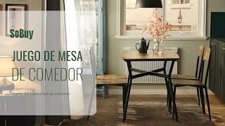 SoBuy Mesa de comedor丨Juego de comedor丨Conjunto de mesa y silla丨Mesa de comedor y 4 sillas丨OGT49-F