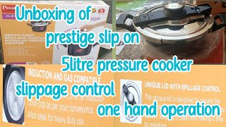 Unboxing of PRESTIGE CLIP ON 5 litre pressure cooker India's first spillage control modular cooker