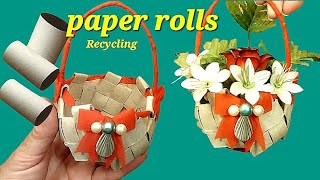 رولات كرتون المناديل  Amazing recycling of paper rolls  #handcraf#decort