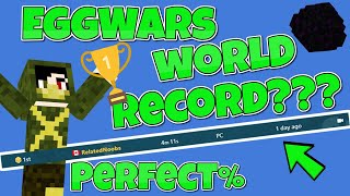 I beat the HARDEST EggWars World Record - EggWars solo perfect% (4:11) Bedrock