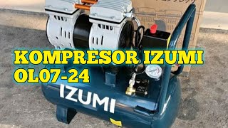 Tes Mesin Kompresor Izumi Silent 3/4 Hp Tabung 24 Liter