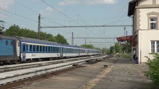 2023 - CZ - České dráhy CD 162 loco with a R ("Rychlík") fast train, in Libice nad Cidlinou