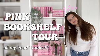 Pink Bookshelf Tour (every single book I own) | Ella Rose Reads