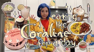 Eating like Coraline for a day! 🐈‍⬛🍬🎪⭐️🕸️🪡