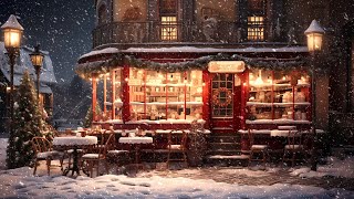 Smooth Jazz Music | Cozy Coffee Shop Ambience |  Relax with Snow Falling to Study, Work