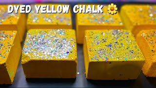 Dyed Yellow Chalk 🌼 | So Satisfying ASMR