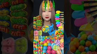 Toy candy & emoji sweets ASMR mukbang fun & tasty treats #shorts