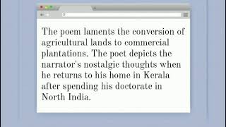 Rice, Poem by Chemmanam Chacko | Complete Study in Malayalam