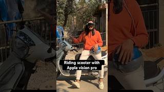 Riding a scooter with Vision Pro! #shorts