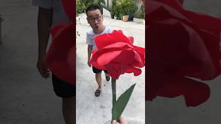 Anh bạn nhờ làm cây BÔNG HỒNG KHỔNG LỒ 😱 | Bò Cutie #diy #shorts