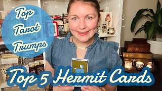 9️⃣ #TopTarotTrumps ~ The Hermit (9/21)// 5 Best Hermit Cards, Tarot History & SHOUT-OUTS