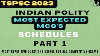 TSPSC 2023|INDIAN POLITY QUIZ|MOST EXPECTED QUESTIONS |SCHEDULES|TSPSC GROUP 1,2,3,4