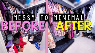 Wardrobe declutter - messy to minimalist clean out