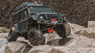 Traxxas TRX4 Defender Rock Crawling - 알씨카 랜드로버 디펜더 락크라울링 4x4  RC Car 1/10 Scale [4K]