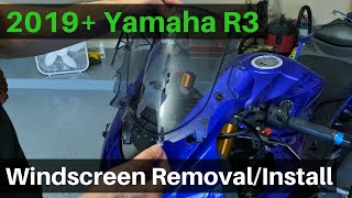 How To: 2019 Yamaha R3 Windscreen Removal and Installation.