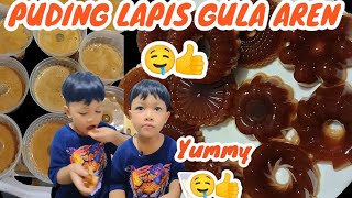 VLOG KESEHARIAN MASAK-MASAK RESEP SIMPEL‼️BIKIN PUDING LAPIS GULA AREN