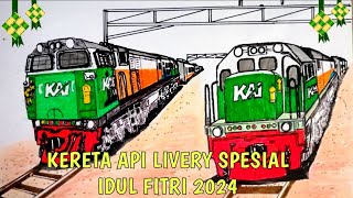 KERETA API LIVERY SPESIAL IDUL FITRI 2024, MENGGAMBAR LOKOMOTIF CC 206 DAN CC 201 SPESIAL LEBARAN