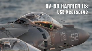 AV-8B Harriers of VMA-542 Land on the USS Kearsarge