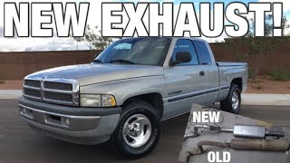 NEW MOD! Flowmaster Exhaust Install with Before and After Sound on my 1998 Dodge Ram 1500 5.9l V8