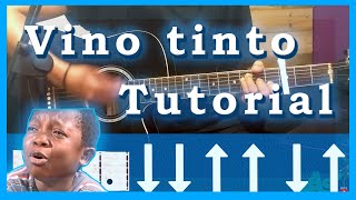 Vino tinto - El David -  Tutorial -Guitarra - Como tocar Acordes y cover