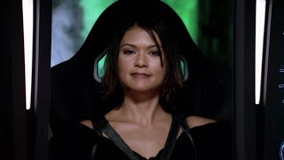 Phrynian Emissary boards the Andromeda, Meet smuggler Captain Rox Nava(Nia Peeples)