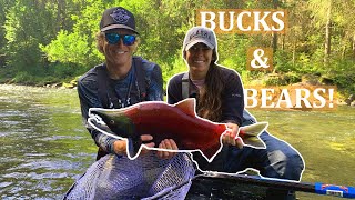 Alaska Salmon Fishing {BIG BUCKS & BEARS} | Her First RED SALMON