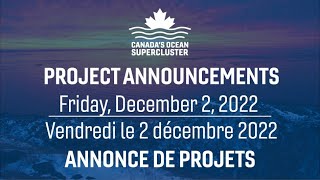 Project Announcement - Canada's Ocean Supercluster - December 2nd, 2022