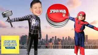 The Spider Man Button! Turn into Spider-man when you push this button!