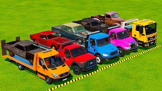 TRANSPORTING OLD RUSTY CARS WITH TOW TRUCKS TO THE WORKSHOP! Farming Simulator 22