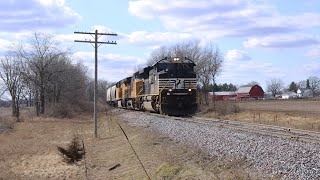 NS SD70ACe Leads Grain Train out of Evansville