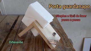 Porta guardanapo diferente, passo a passo, artesanato com madeira #diy #artesanato