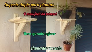 Suporte duplo para plantas,aumente sua renda com artesanato fácil de fazer,artesanato com madeira