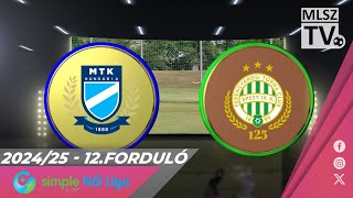 MTK Budapest - FTC-Telekom | 1-2 | Simple Női Liga | 12. forduló | MLSZTV