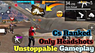 New Gold royale Bundle With Cs Ranked Unstoppable Headshots⚡ Gameplay Garena free fire -