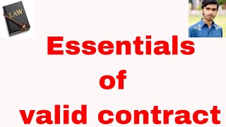 essentials of valid contract in urdu and hindi or contract act 1872 part 3