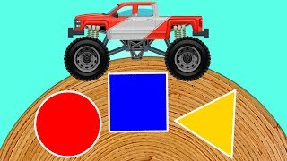 Monster Truck Shapes | Educational Video | Cartoon Cartoon