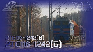 2ТЄ116 1242 (Б) з господарчим поїздом