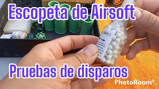 Prueba de disparos , escopeta de airsoft casera ( homemade shotgun airsoft)