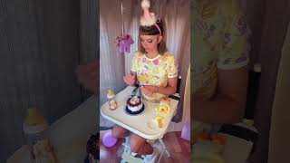 It’s my birthday! 🥳 baby cake smash to celebrate! #adultbaby #littlespace #cakesmash