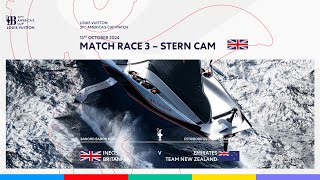 Louis Vuitton 37th America's Cup Race 3 Port Entry Stern Camera - INEOS Britannia