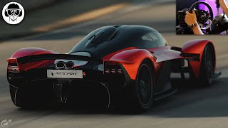 Gran Turismo 7 VR Gameplay Using The Aston Martin Valkyrie Steering Wheel Game!