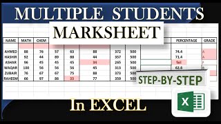 Create Multiple Students Marksheets Easily with Formula | Excel IF Function