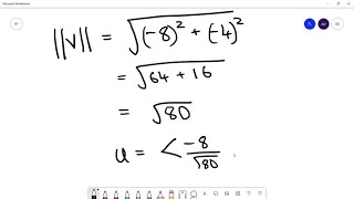 Please help solve this. Find a unit vector, U, in the direction of the vector V = (-8V, -2V3). Ente…